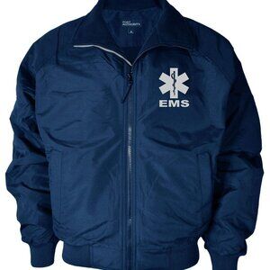 Heavyweight Fleece Lined Jacket Reflective Logo Utility Work Outerwear Classic
